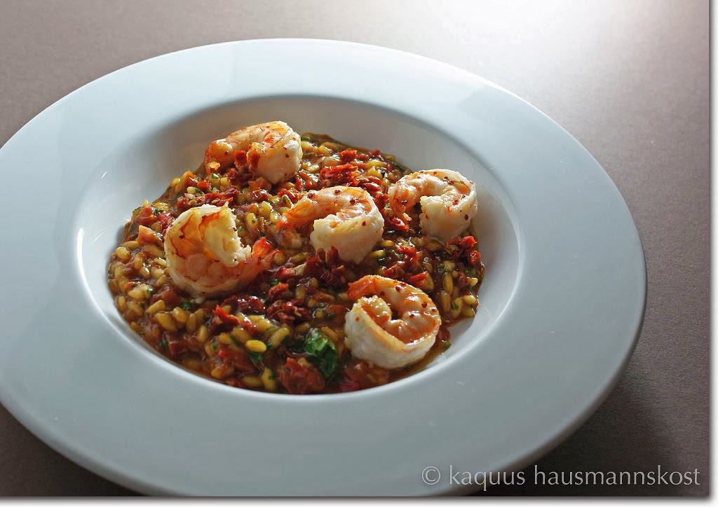 KAQUUS HAUSMANNSKOST: herbsttauglich: Tomaten-Garnelen-Risotto