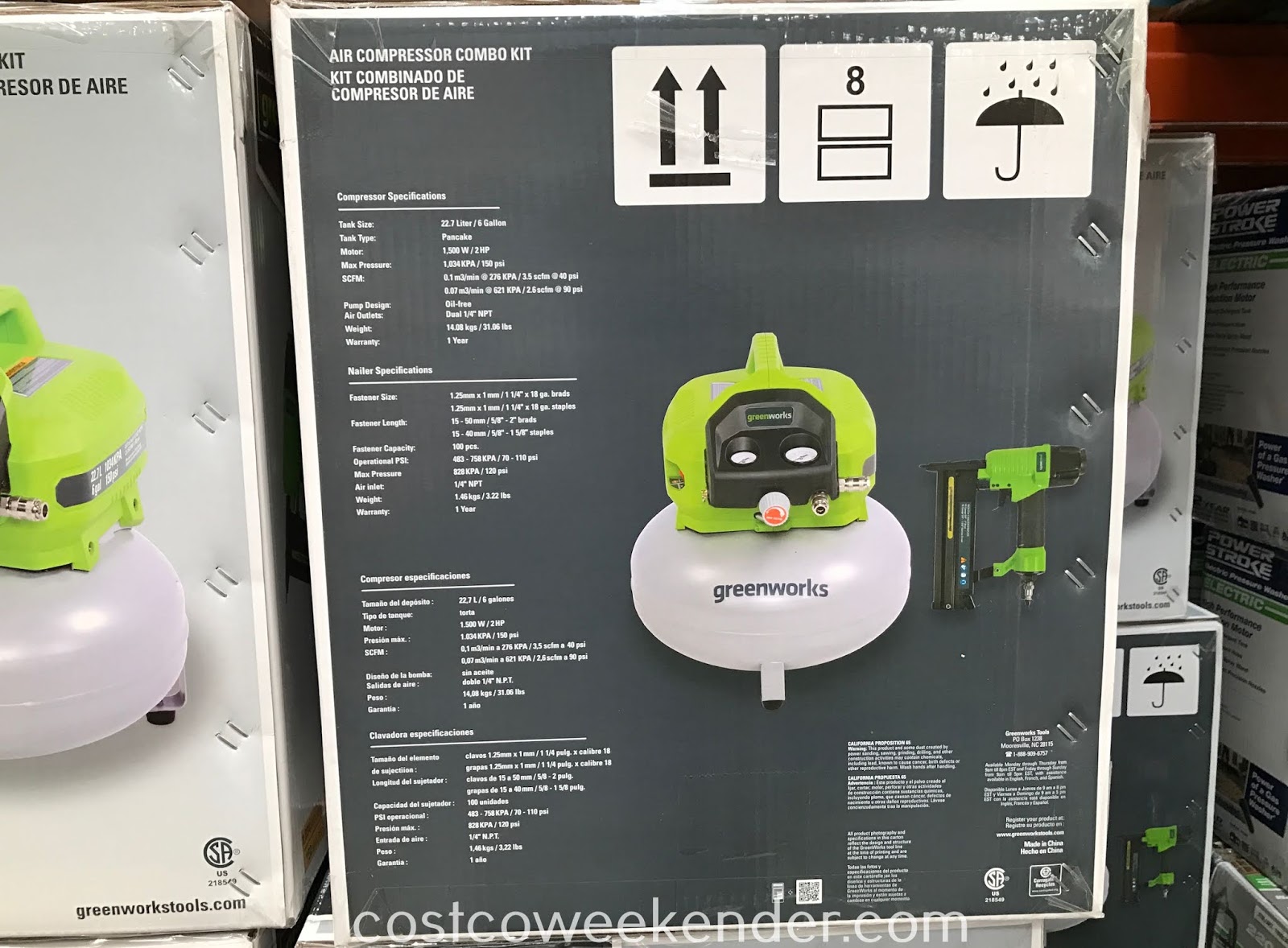 Greenworks 6 Gallon Air Compressor Combo Kit Great For Your Garage And Diy Projects Greenworks 6 Gallon Air Compressor Combo Kit Great For Your Garage And Diy Projects