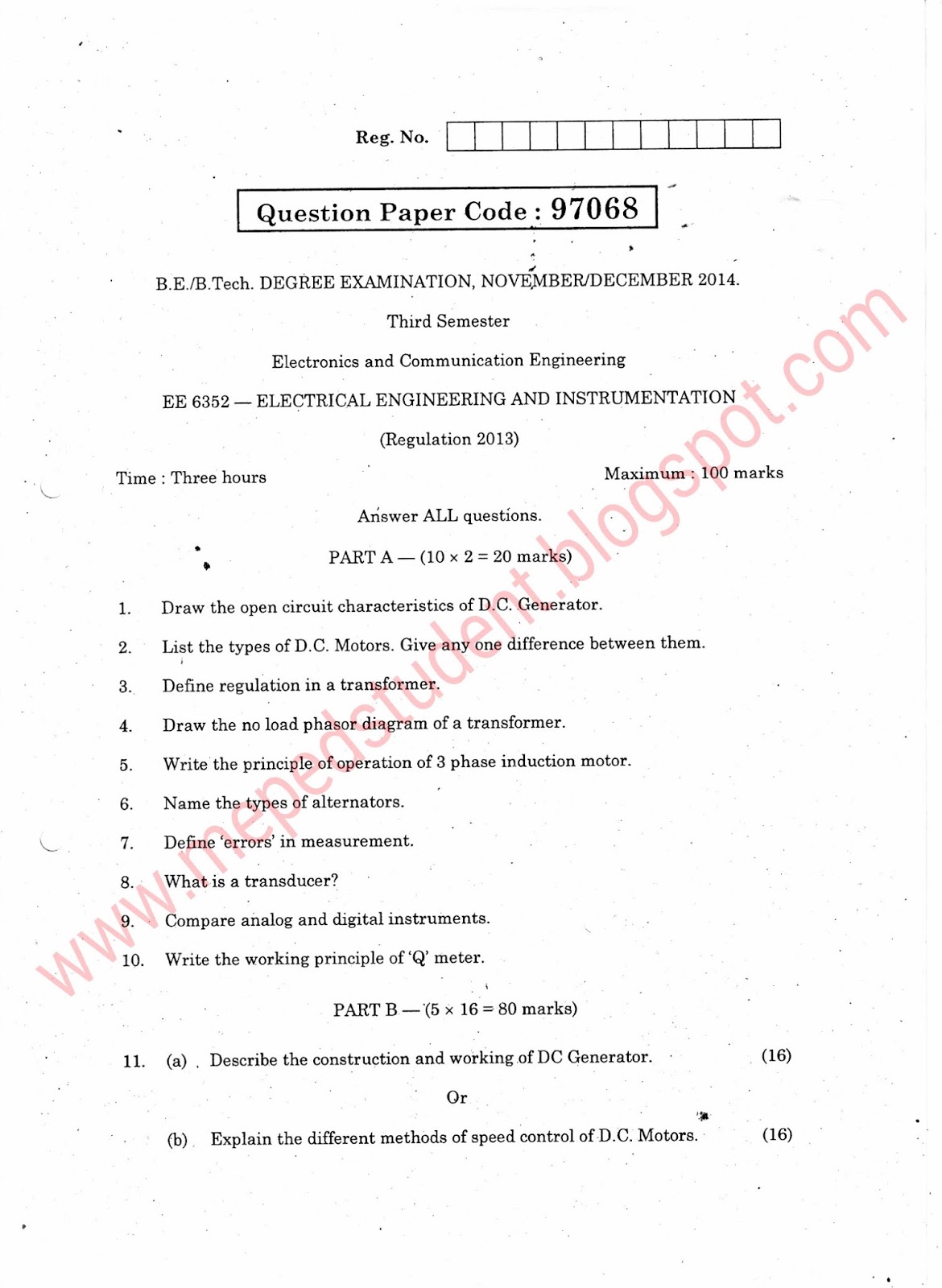 ME POWER ELECTRONICS AND DRIVES MODEL QUESTION PAPER S 2015