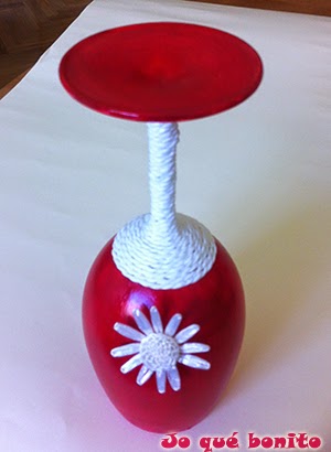 Portavelas con una copa