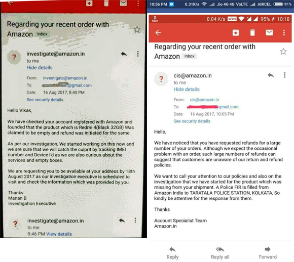 Get refund for your Amazon order without returning the product Scam