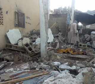 Graphic photos: Ten worshippers killed as female suicide bomber attacks mosque in Gamboru Ngala, Borno