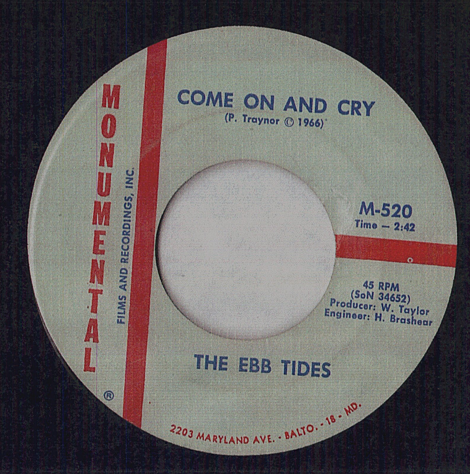 WHITE DOOWOP COLLECTOR THE 45's....THE EBB TIDES