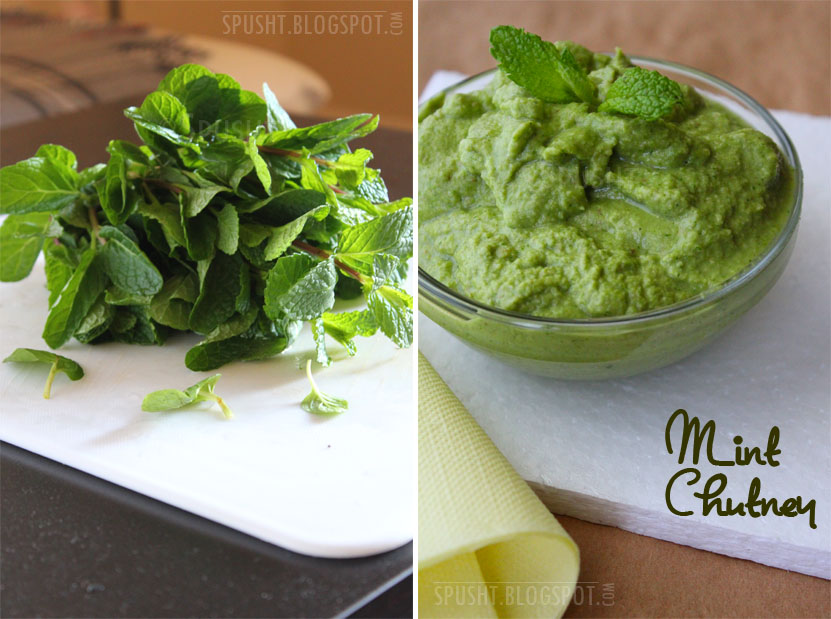 Spusht Tomato Chutney, Cilantro Chutney, Mint Chutney, Peas Chutney