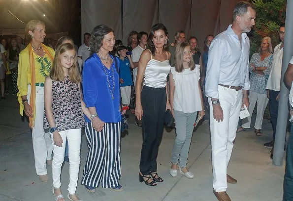 King Felipe VI, Queen Letizia, Princess Leonore, Infanta Sofía, Queen Sofia and Infanta Elena of Spain