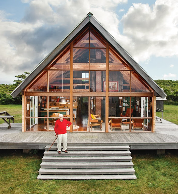 Beautiful Prefab AFrame House by Jens Risom, Rhode Island Prefab