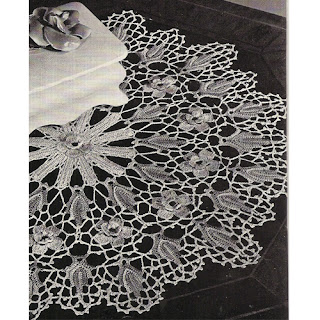 Vintage Crochet Wild Rose Doily Pattern 