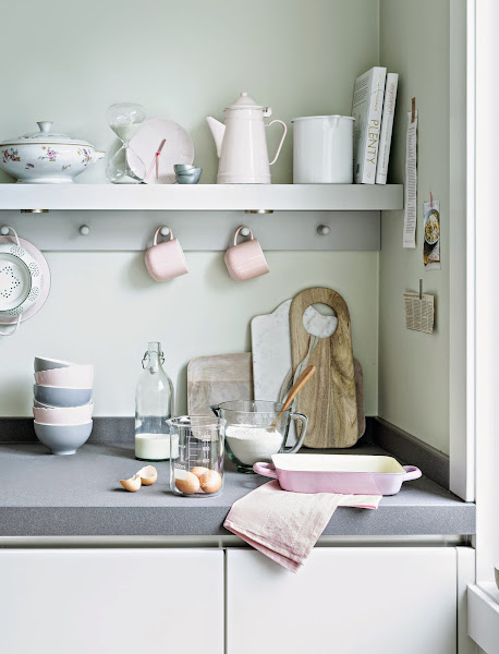 Una decoración en rosa y gris, tonalidades pastel una tendencia deco