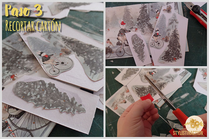 DIY cuadro infantil - By stylistinaction - paso paso - recortar imagenes carton DIY cuadro infantil reutilizando materiales