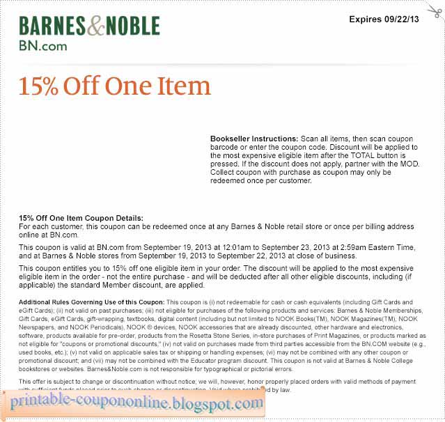 Barnes and noble coupon codes 2018