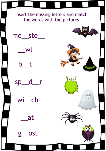 Halloween worksheet for kids