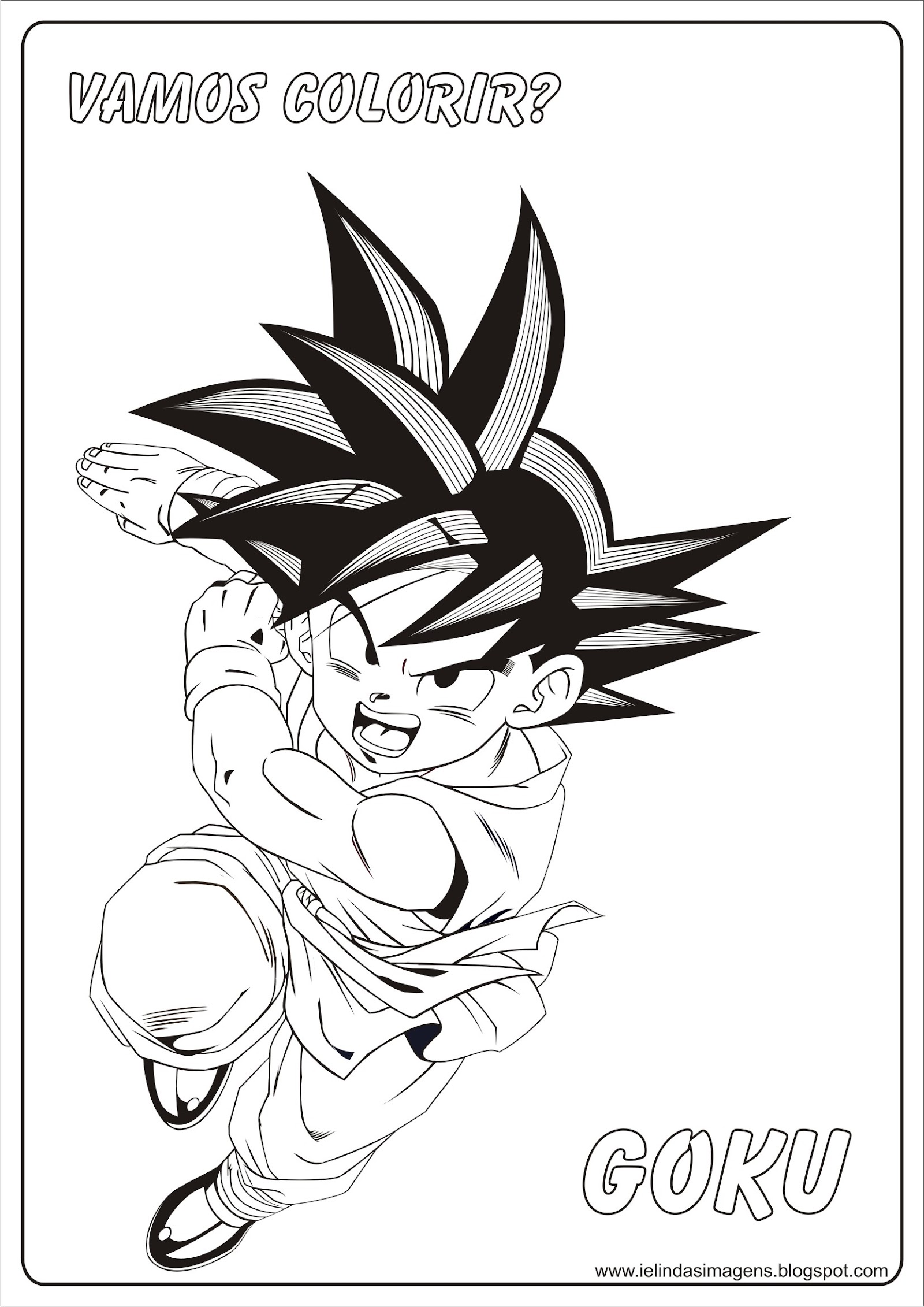 Imagem de Goku para imprimir e pintar - 4