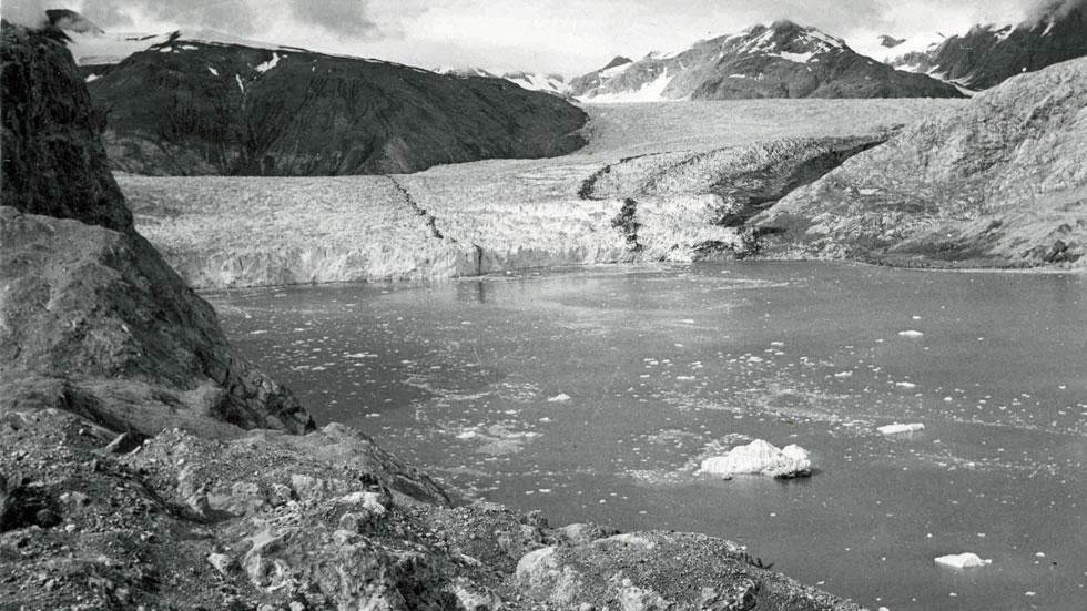Muir Glacier and Inlet (1950) - Photos of Alaska Then And Now. This is A Get Ready to Be Shocked When You See What it Looks Like Now.