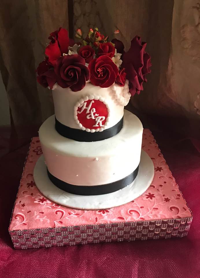 Izah's Kitchen 2 Tiered Wedding cake, Halal Wedding cake Singapore