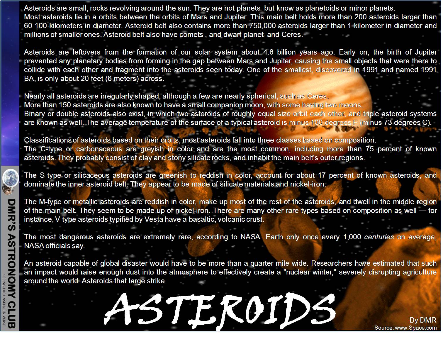 DMR'S ASTRONOMY CLUB: Solar System: Facts about Asteroids And Asteroid Belt