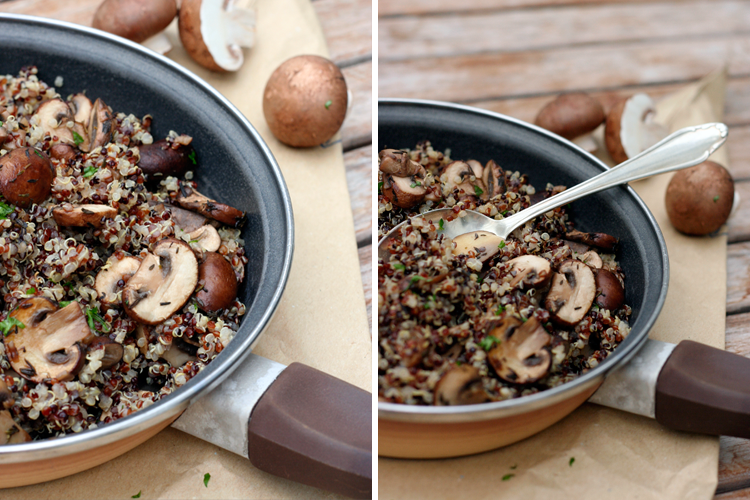 Pilz-Quinoa mit Knoblauch und Thymian Pilz-Quinoa mit Knoblauch und Thymian