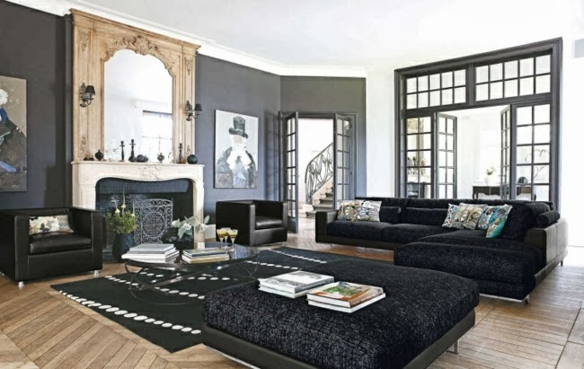 mueble negros living room