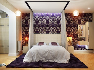 Dormitorio paredes púrpuras Dormitorio colo púrpura