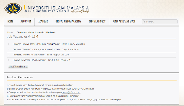 Rasmi - Jawatan Kosong (UIM) Universiti Islam Malaysia 2019 Rasmi - Jawatan Kosong (UIM) Universiti Islam Malaysia 2019