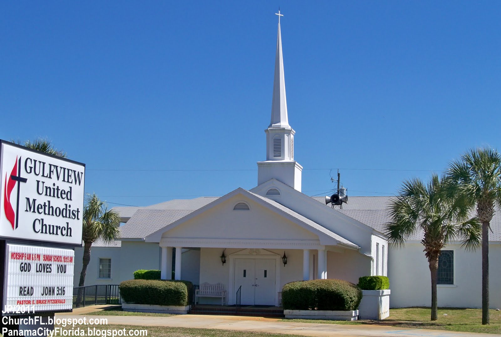 FL. Church First Baptist Catholic United Methodist Jewish Temple Jehovah Presbyterian Lutheran