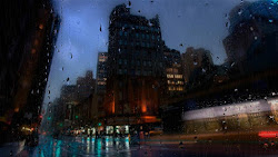 Anime Rainy City Wallpaper