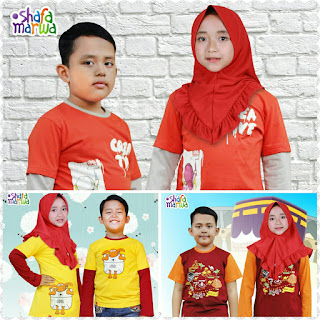 KAOS ANAK KARAKTER COUPLE SHAFA MARWA 37,38,39