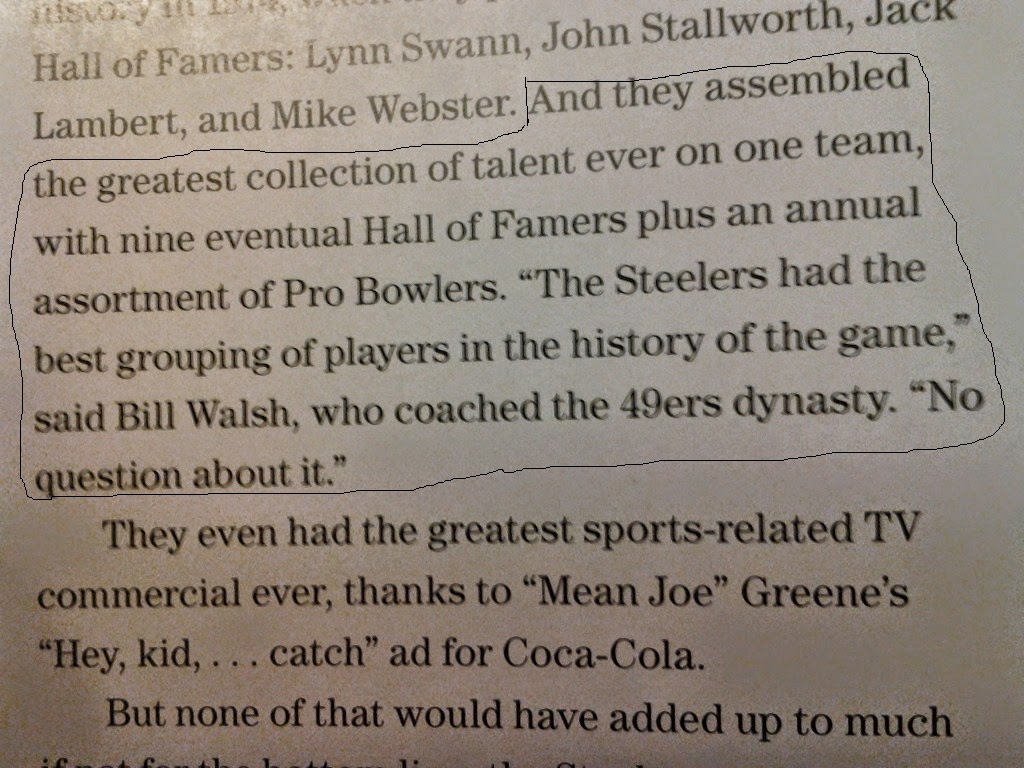 Bill Walsh Says Steelers Of The 70's Were The Best Ever