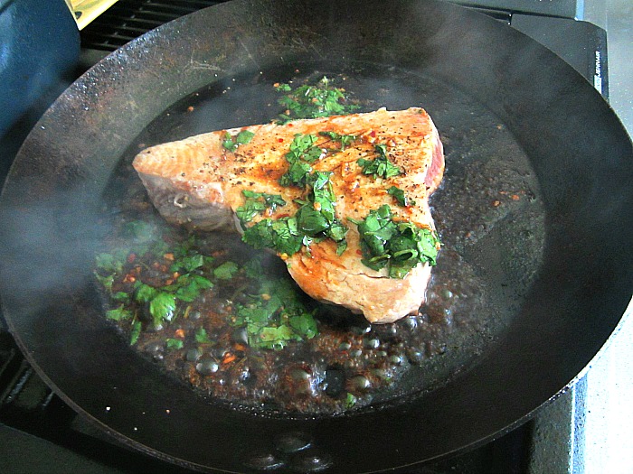 Seared Asian Style Tuna Steaks with Avocado