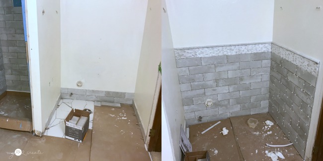 How To Build A Shower Niche One Room Challenge Week 4 My Love 2 Create How To Build A Shower Niche One Room, How To Tile Around A Toilet Wall
