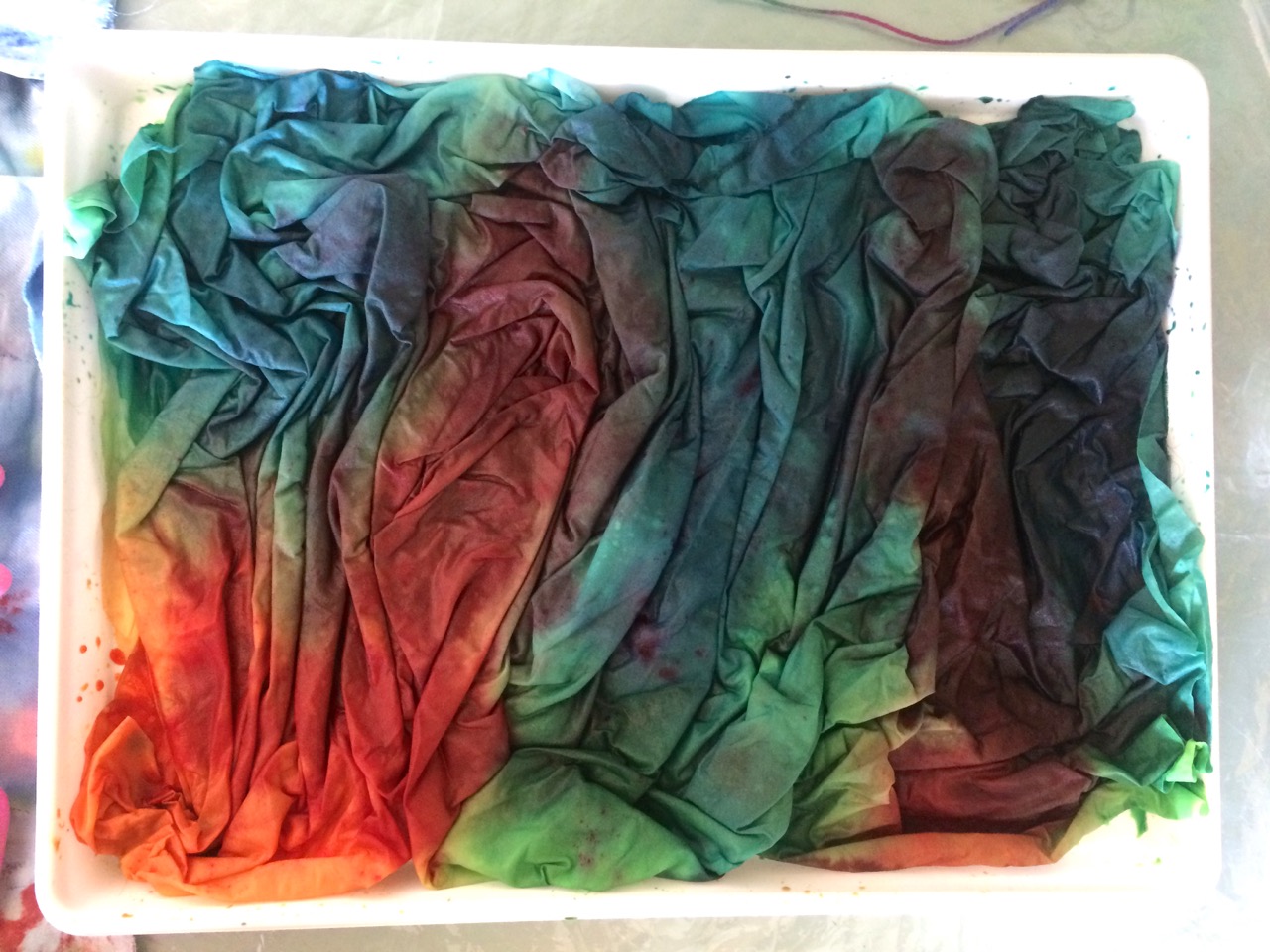 Charlotte Scott Textile Artist How to dye silk organza. Technique 1