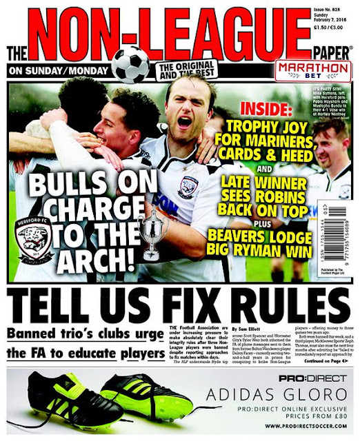 Bulls News Hereford On Front Of NonLeague Paper