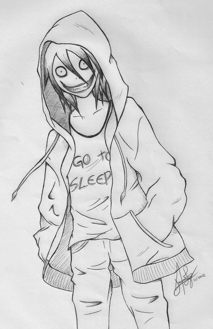 anime eyeless jack coloring pages