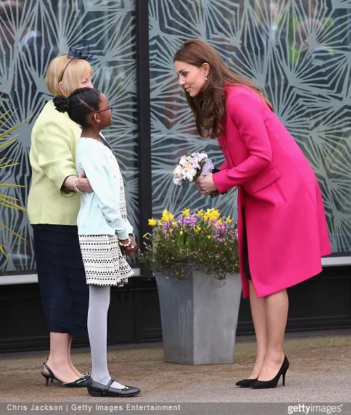 Catherine, Duchess of Cambridge leaves the Stephen Lawrence Centre