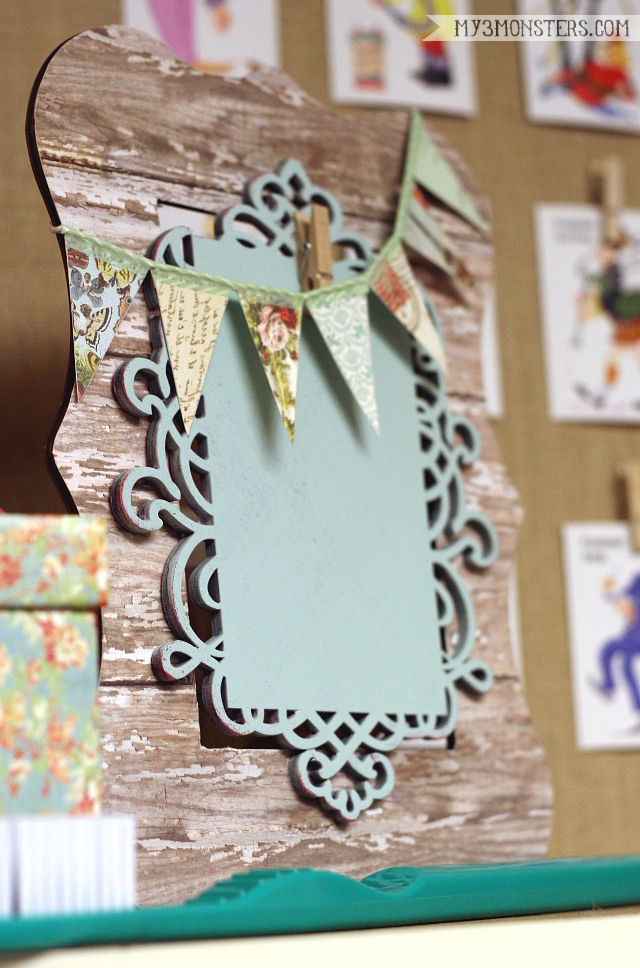 My 3 Monsters DIY Memo Board with Michaels Spring Wood Surfaces