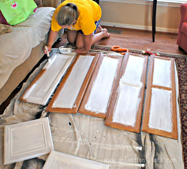 Painting Kitchen Cabinets in One Day | Ocean Front Shack