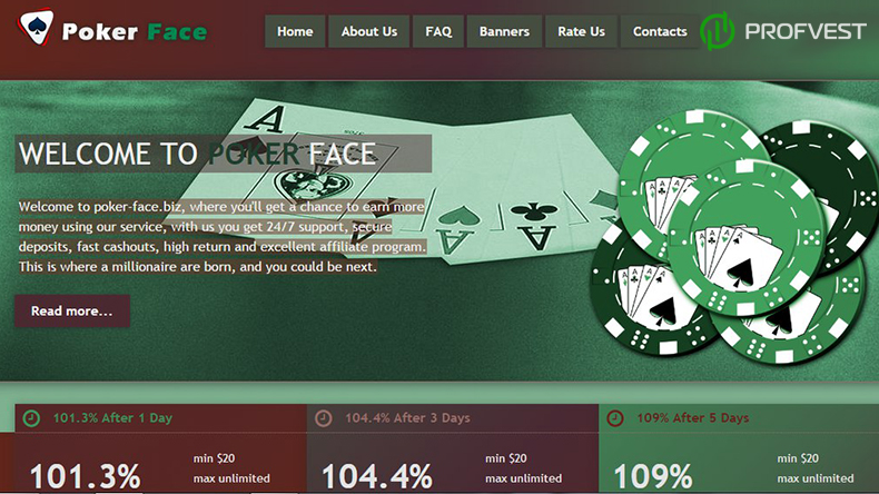 Poker Face: обзор и отзывы (мой вклад 200$) Poker Face обзор и отзывы вклад 200$