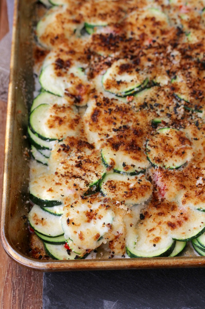 Cheesy Scalloped Zucchini Karen's Kitchen Stories