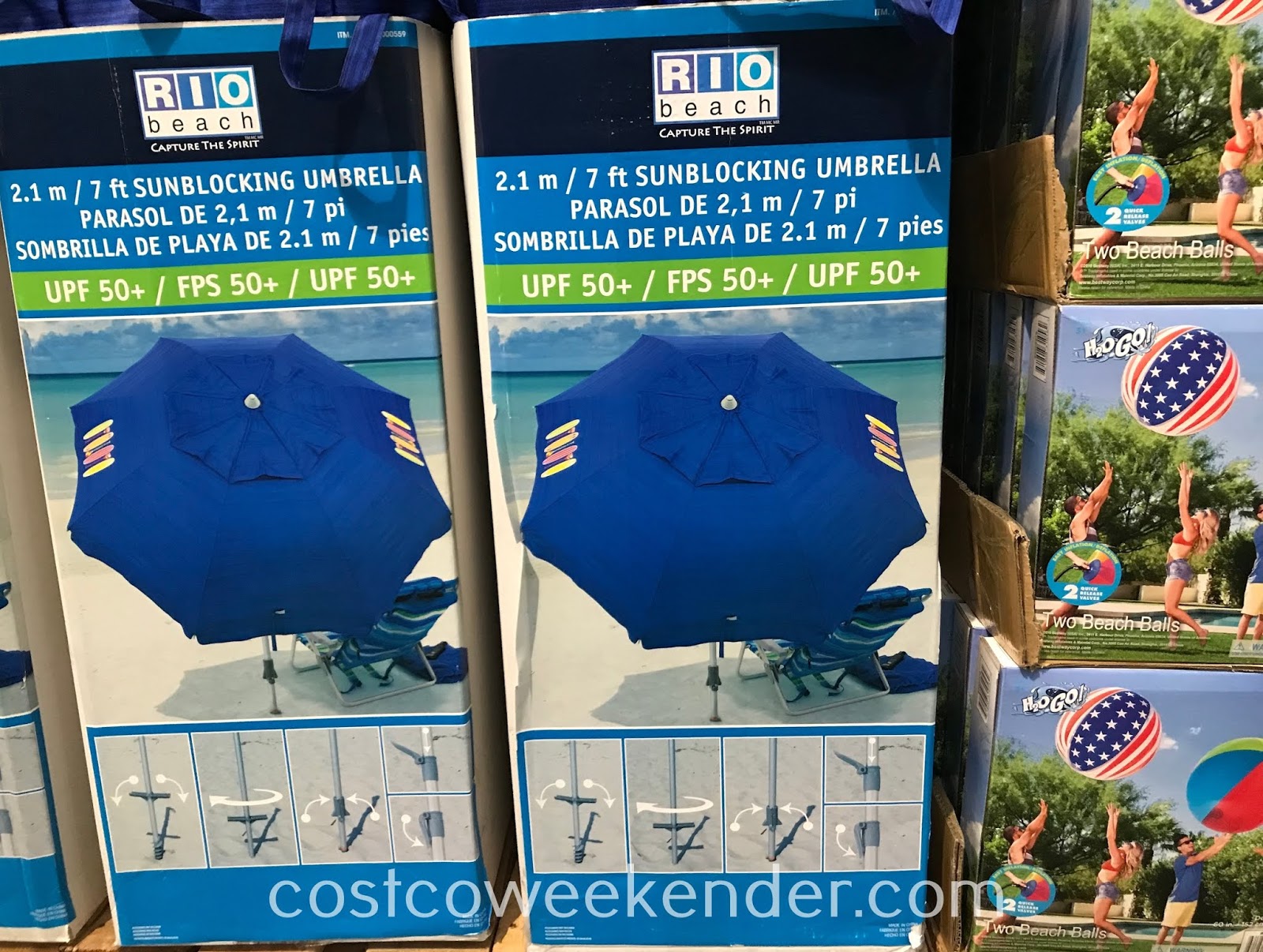 Rio Beach 7ft Sunblocking Umbrella Costco Weekender