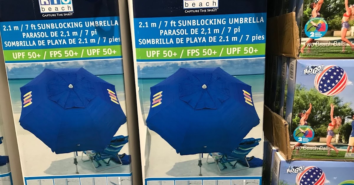 Rio Beach 7ft Sunblocking Umbrella Costco Weekender