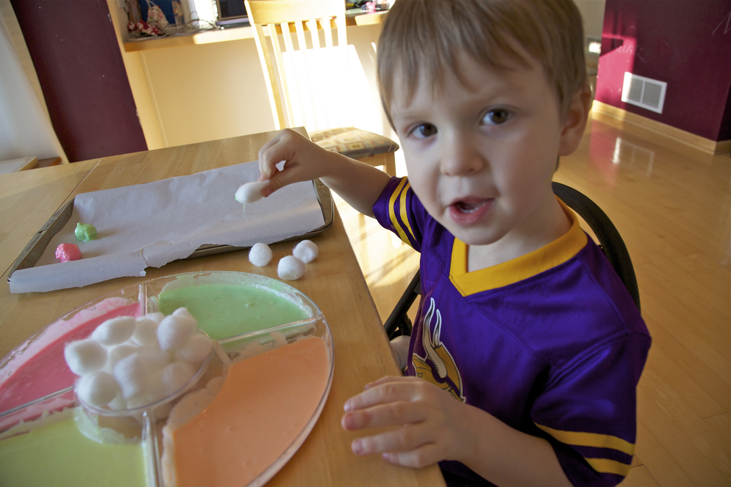 Holly's Arts and Crafts Corner Sensory Activity Baked Cotton Balls