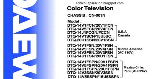CN-001N Diagrama DTQ-20V1SS TV Daewoo | Reparación Técnica