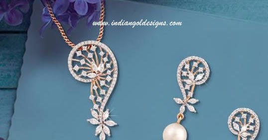 Gold and Diamond jewellery designs: TBZ diamond pendant set