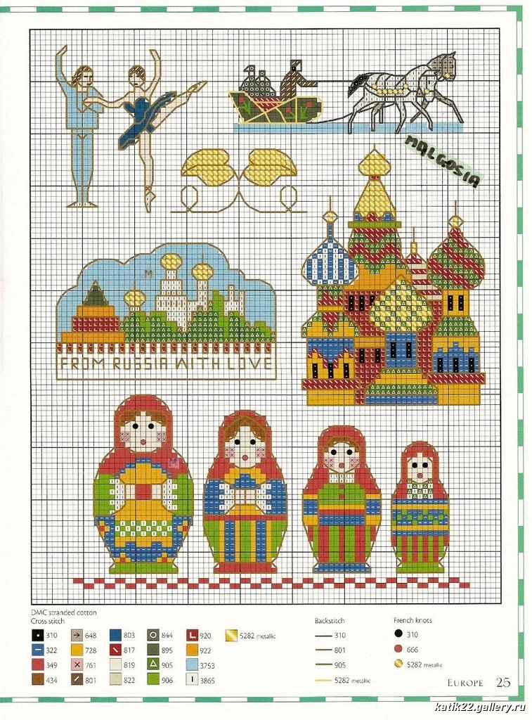 Вышивка крестом / Cross stitch : Еще матрёшки и московские пейзажи