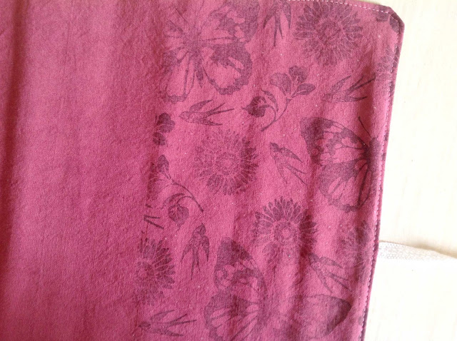 création textile _set de table_tampon sur tissu