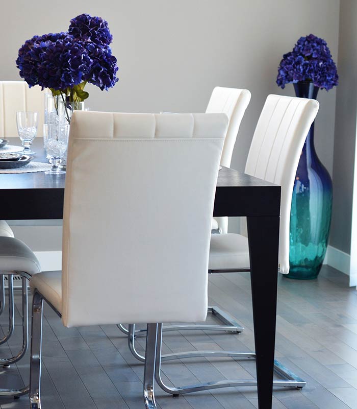 Decoração com flores: hortênsias na sala de jantar