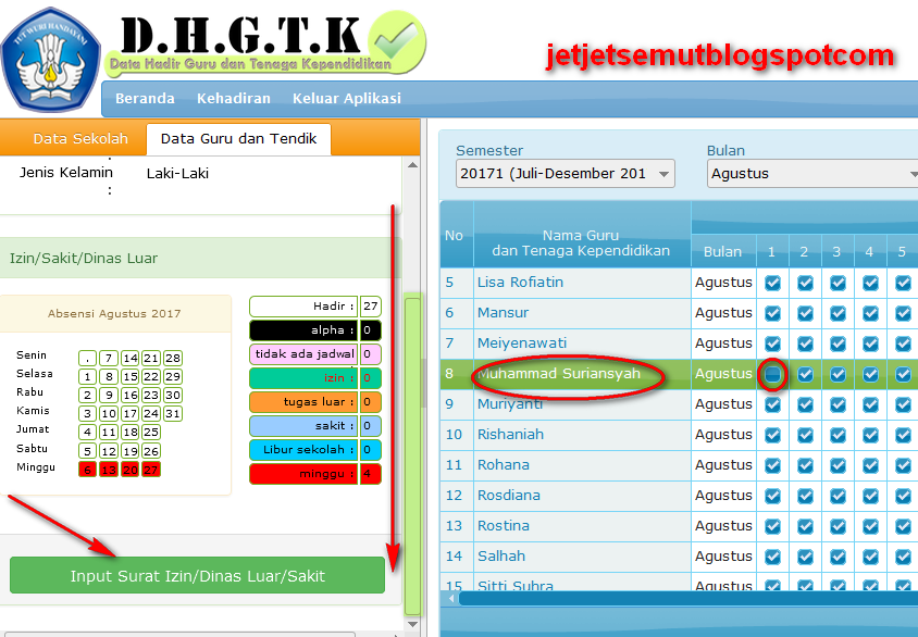 Cara Mengisi Aplikasi Daftar Hadir GTK (DHGTK) ~ Info Guru