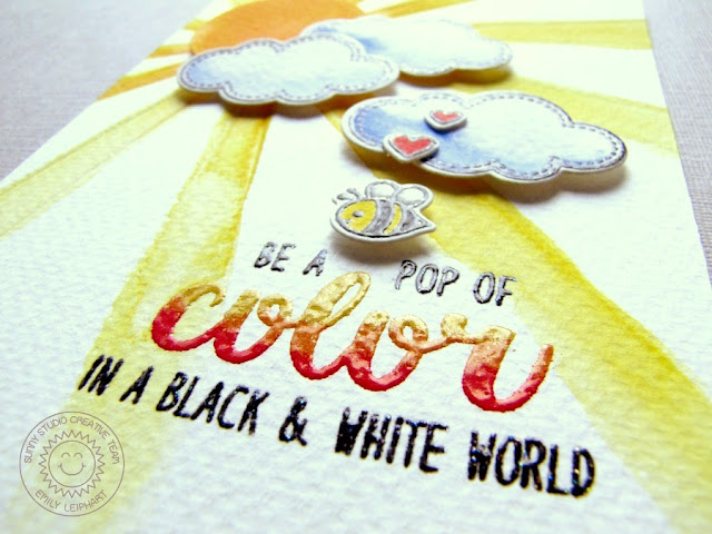 Sunny Studio Stamps: Color Me Happy & Sun Ray Be A Pop of Color Card by Emily Leiphart.