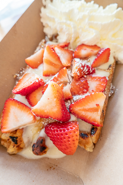 Bond Company Stooge - Cousteau's Waffle & Milkshake Bar - St. Augustine, FL waffle with strawberries