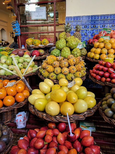 Passion fruit (maracuja) sold at Mercado dos Lavradores on Funchal, Madeira