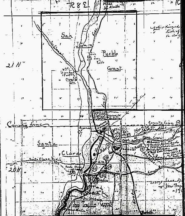 1598 New Mexico Santa Cruz Land Grant Map